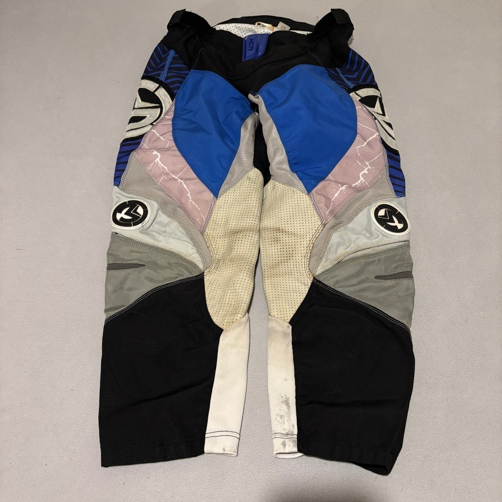 Thor Racing XCR Motocross Pants Mens Size 34 Blue Black White MX Riding Gear